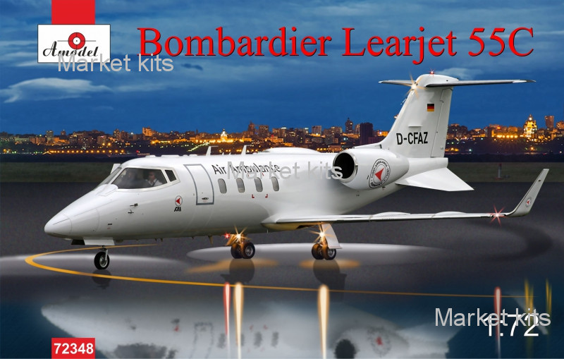 

Пассажирский самолет Bombardier Learjet 55C 1:72 AMODEL (AMO72348)