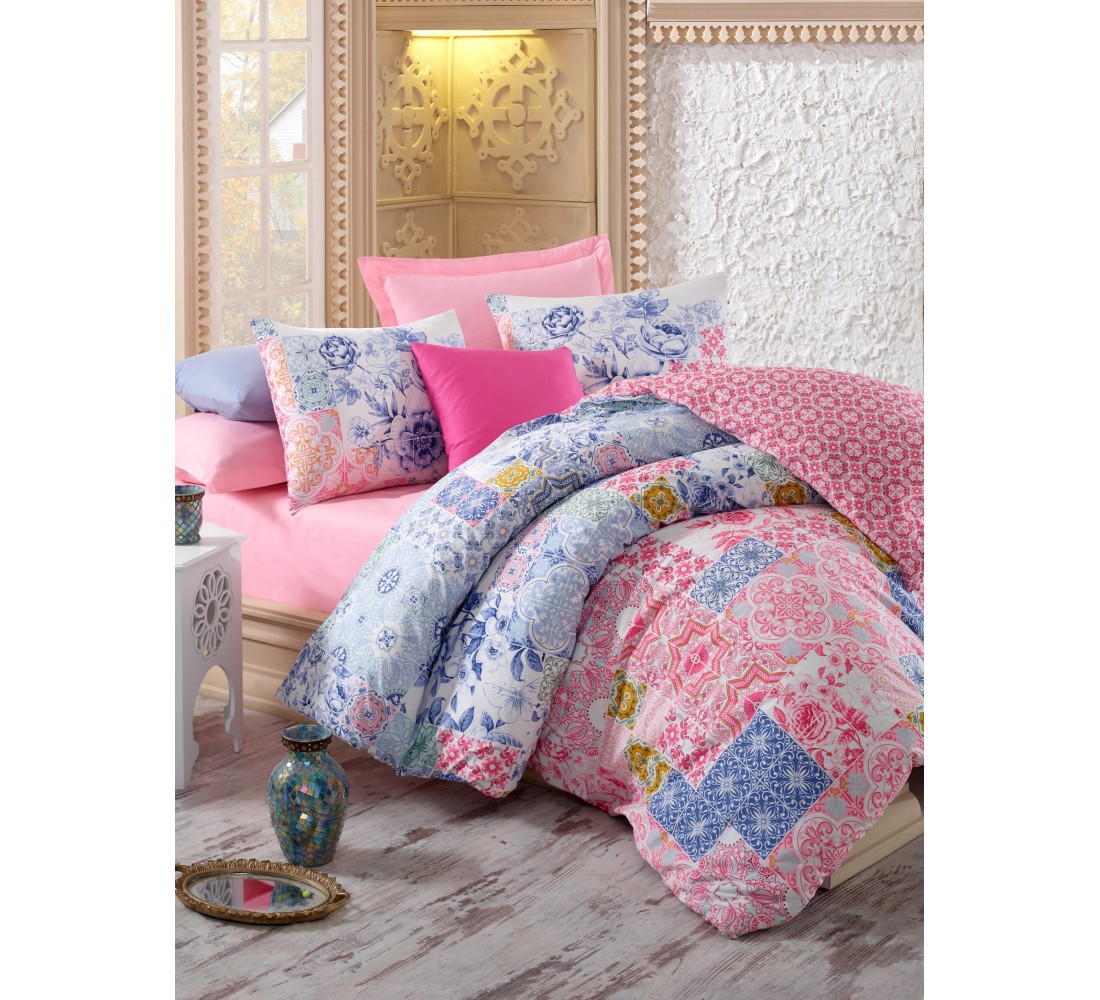 

КПБ Cotton box Ранфорс евро MOSAIC PEMBE 200х220