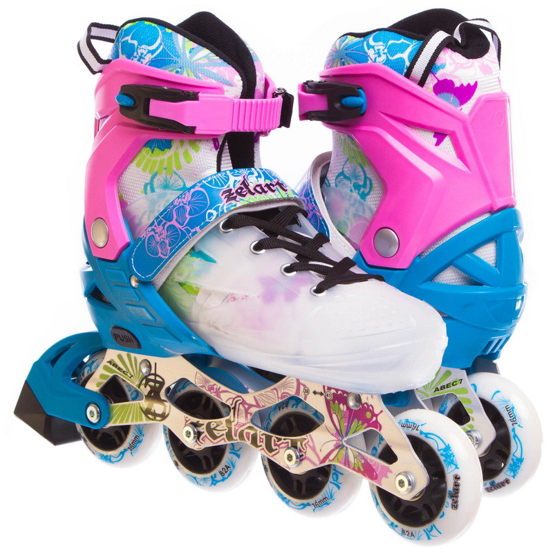 

Роликовые коньки раздвижные Zelart -097BP SPRING размер 38-41 White-Blue-Pink