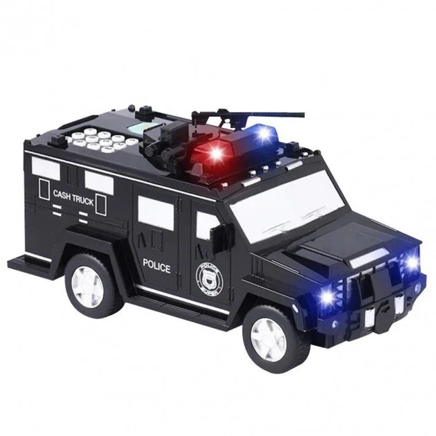 

Детская Копилка-сейф с кодовым замком и отпечатком пальца машинка Hummer Cach Черный