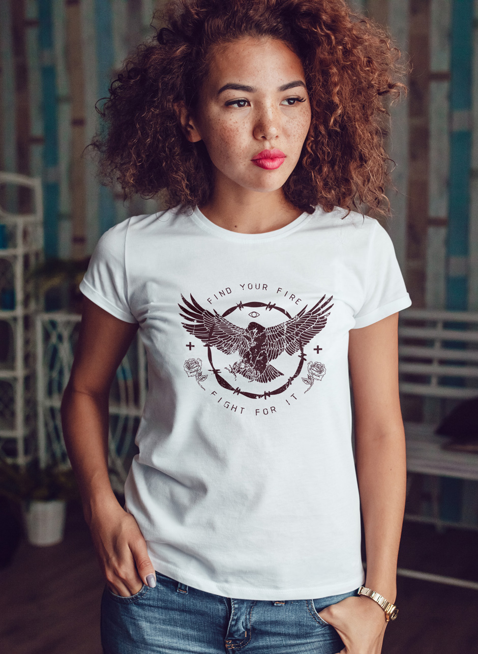 

Футболка с модным принтом OWEAR fash18WH- Белый, Футболка с модным принтом OWEAR fash18WH-M Белый