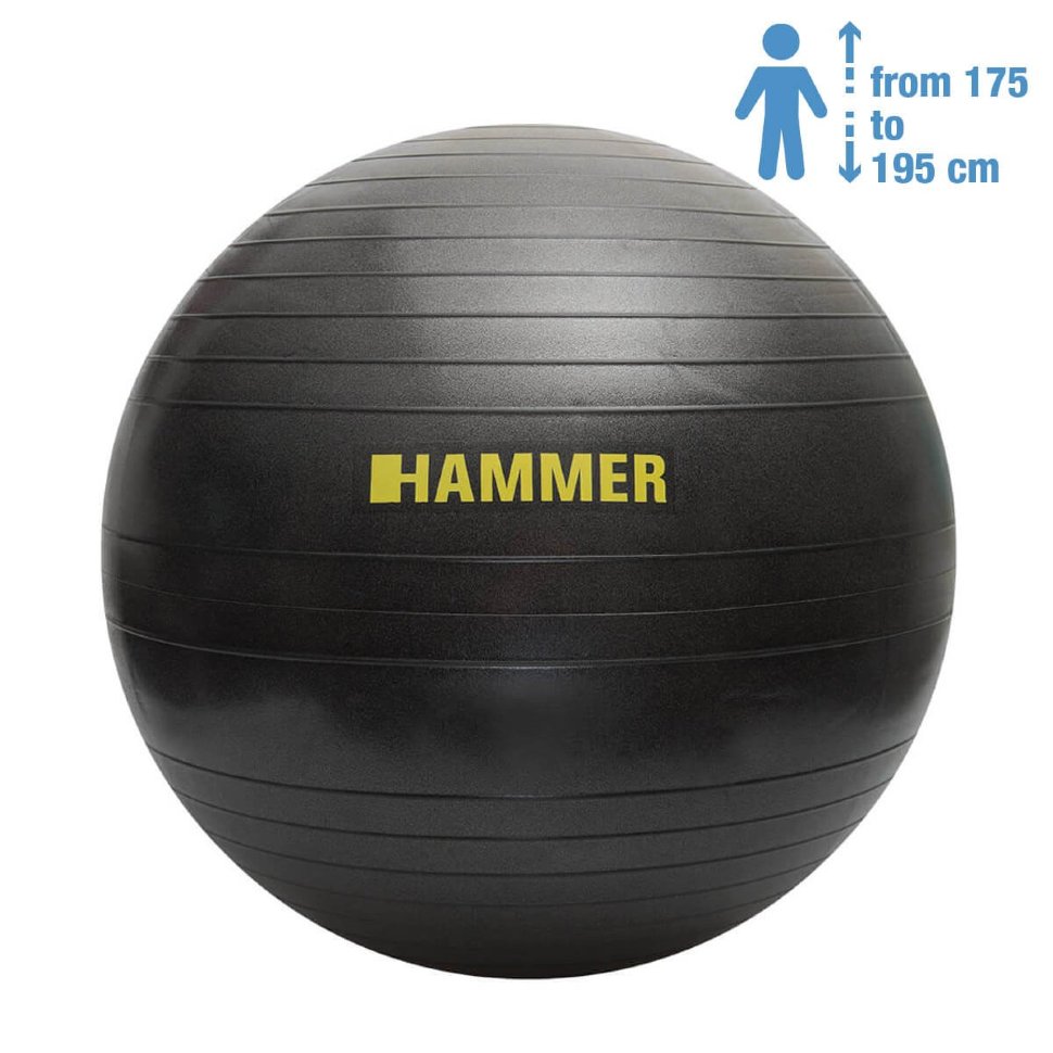 

Фитбол (мяч для фитнеса) Hammer Gymnastics Ball 75 cm Anti-Burst System (антиразрыв) 66408