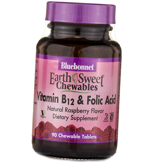 

Bluebonnet Nutrition Vitamin B12 & Folic Acid 90таб Малина (36393013)