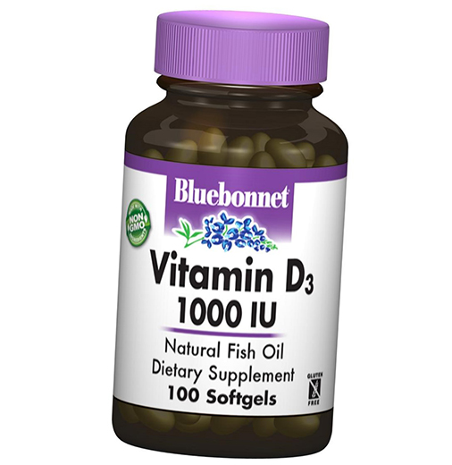

Bluebonnet Nutrition Vitamin D3 1000 100гелкапс (36393005)