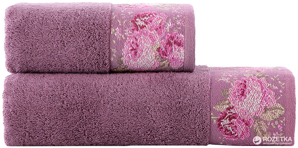

Набор махровых полотенец Arya Desima 50х90 и 70х140 см Пурпурный