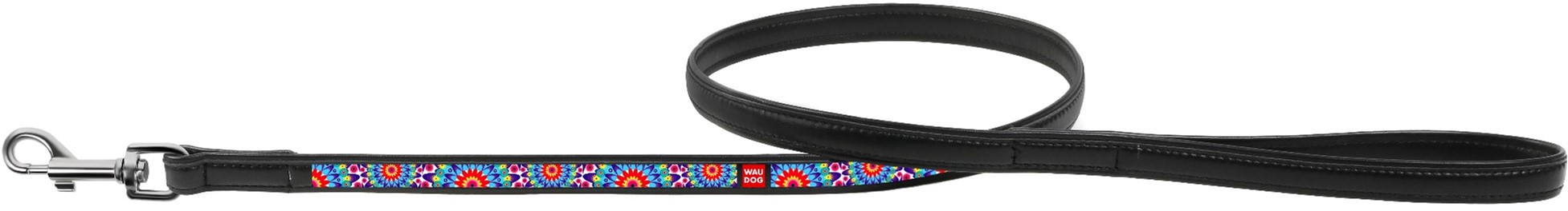 Акція на Поводок Collar WauDog с рисунком Цветы 122 см 25 мм Черный (37921) (4823089310015) від Rozetka UA
