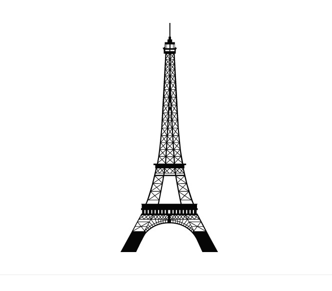 

Интерьерная виниловая наклейка на стену IdeaClock The Eiffel tower 65х150 см Черная(39233-462)
