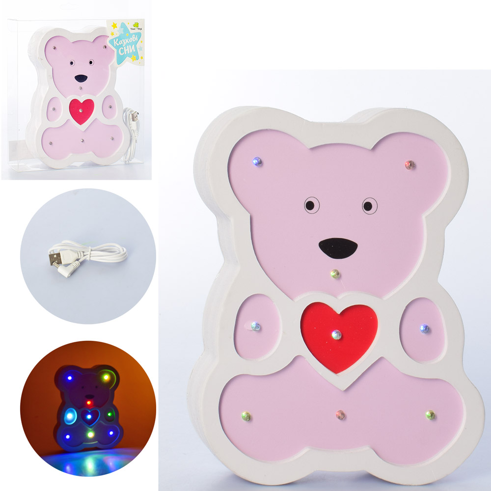 

Деревянная игрушка Ночник MD 2246 мишка-сердце-20 см