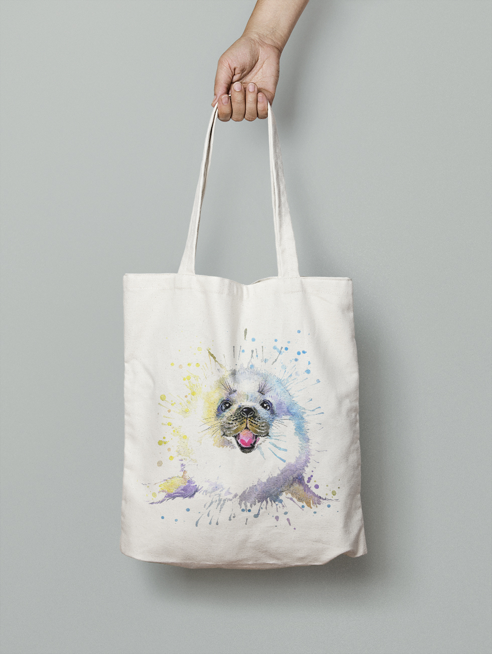 

Эко-сумка Owear с ярким принтом aqua15Bag-WH Светло-бежевый