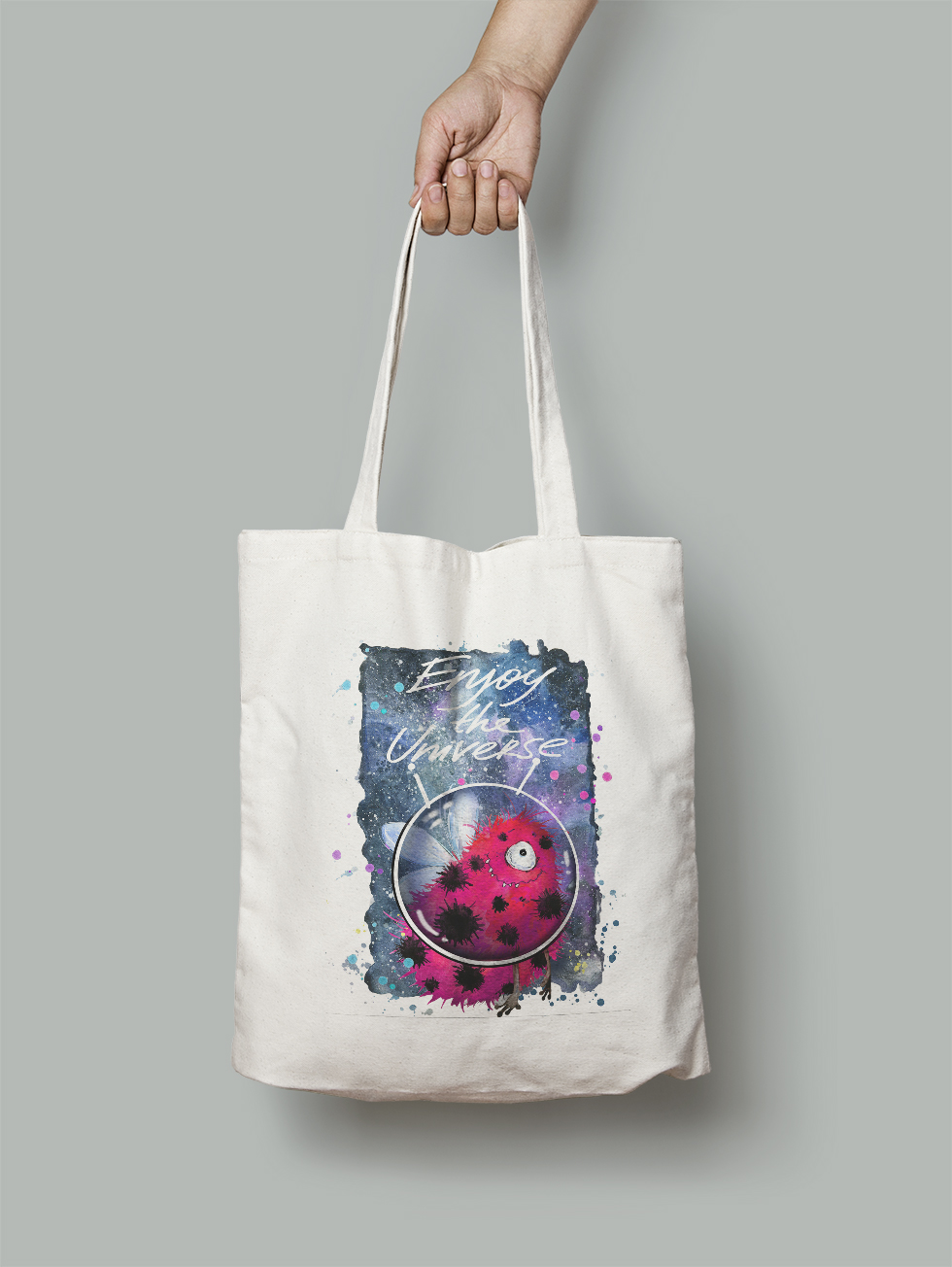 

Эко-сумка Owear с ярким принтом aqua384Bag-WH Светло-бежевый