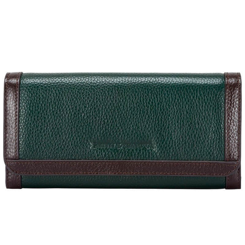 

Кошелек женский кожаный Smith / Canova Althorp Green-Brown (26802 GREEN-BRN)