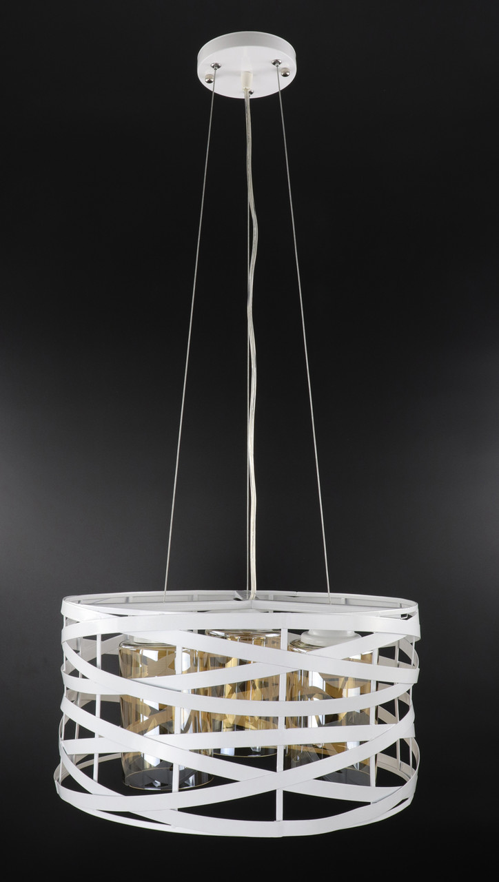 

Люстра потолочная подвесная в стиле LOFT (лофт) 3222/3-wh Белый 40х40х40 см.