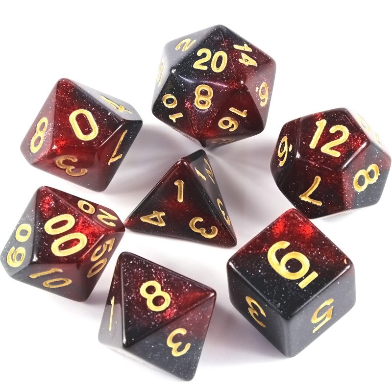 

Настольная игра T&G dice Набор кубиков Галактика d00, d4, d6, d8, d10, d12, d20 (красный) T&G + мешочек (Dice Set Galaxy T&G (7) + bag) красный