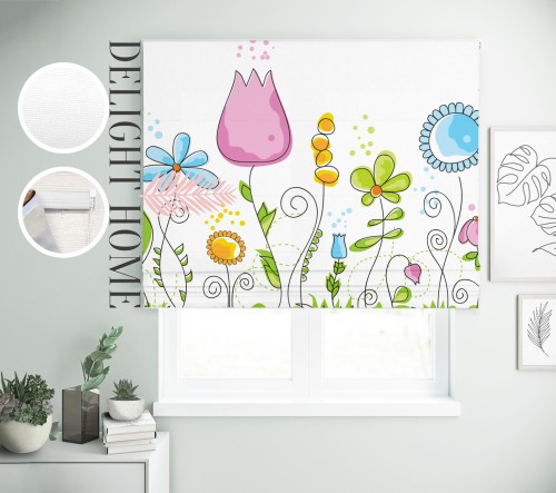 

Римская штора с фотопечатью 00-620 система Prestige I&H Джуси велюр 110*170 см