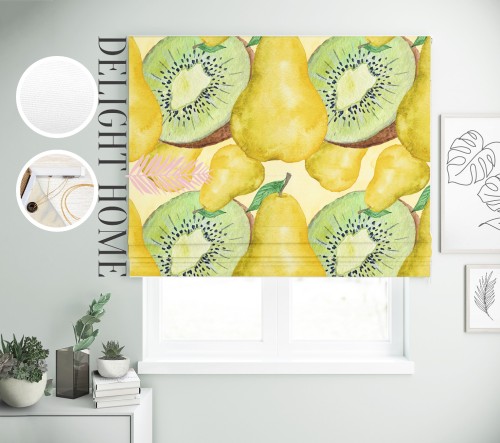 

Римская штора с фотопечатью 02-154 система Prestige I&H Джуси велюр 170*170 см