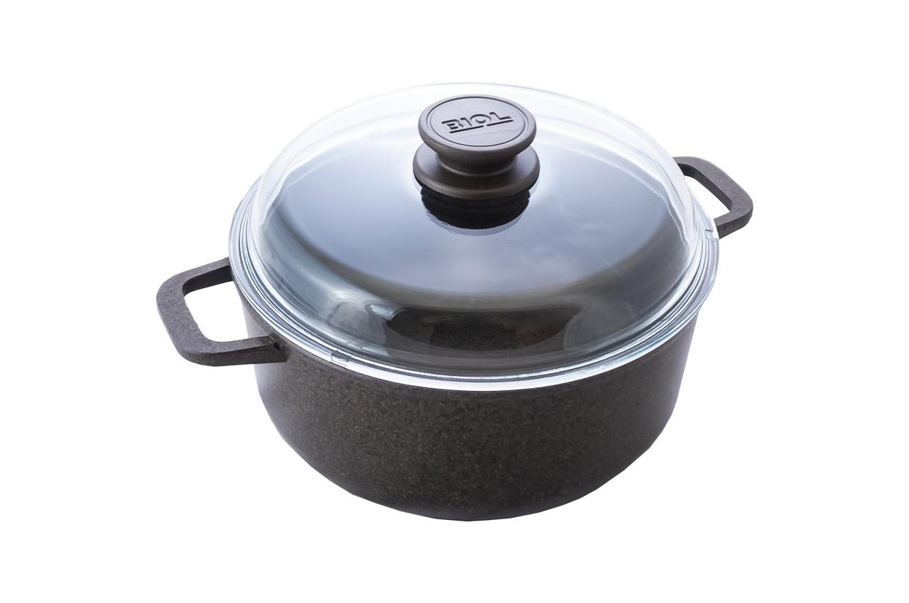 

Кастрюля антипригарная Биол литая 3л "гранит-браун" индукция, с крышкой