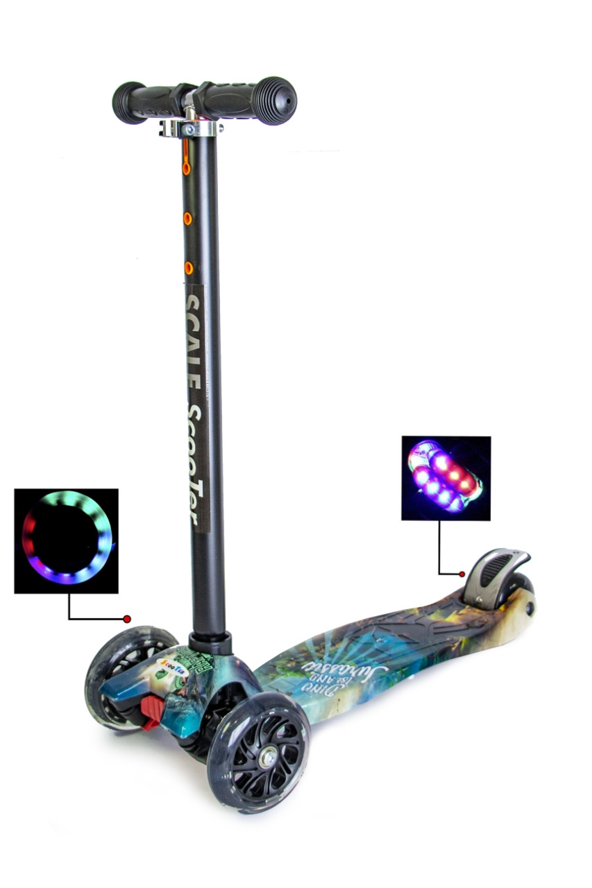 

Детский самокат Scooter MAXI Динозавр, со светящимися колесами