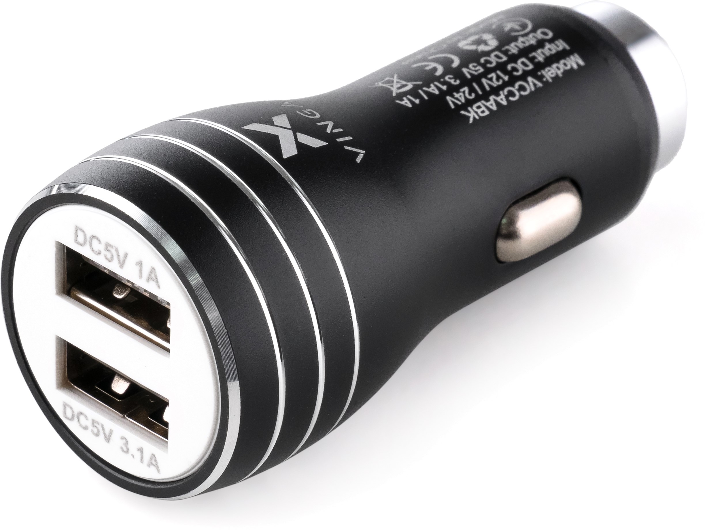 Автомобильное зарядное устройство Vinga Dual USB Car Charger aluminium