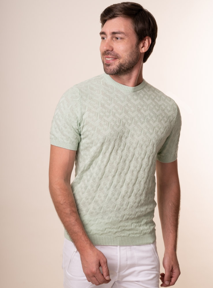 

Чоловіча футболка VD one в'язана бавовняна  Салатовий 87126, Чоловіча футболка VD one в'язана бавовняна L Салатовий 87126