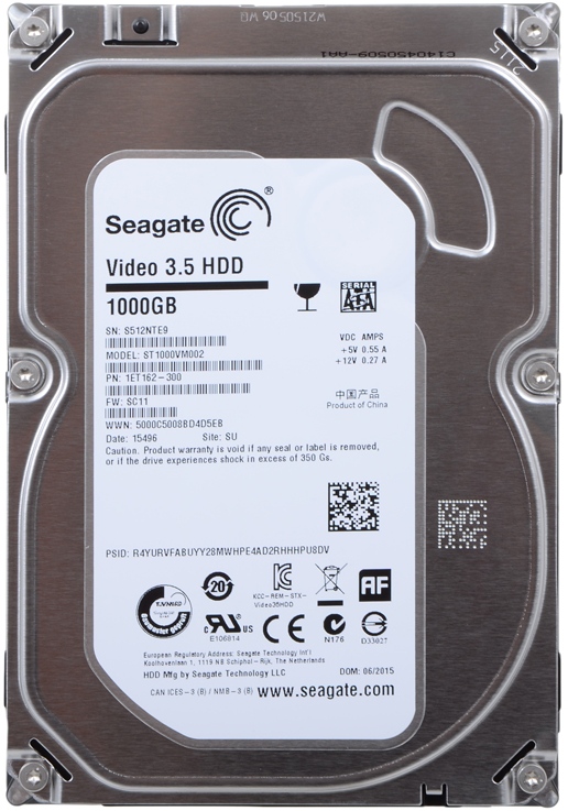 

Жесткий диск Seagate 3.5" 1TB 5900об/м 64MB SATAIII (ST1000VM002) New