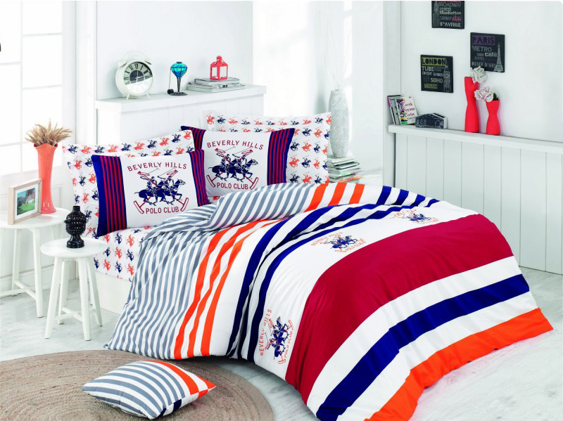 

Комплект постельного белья Beverly Hills Polo Club Ранфорс BHPC 009 Red 200x220 (svt-2000022202350)
