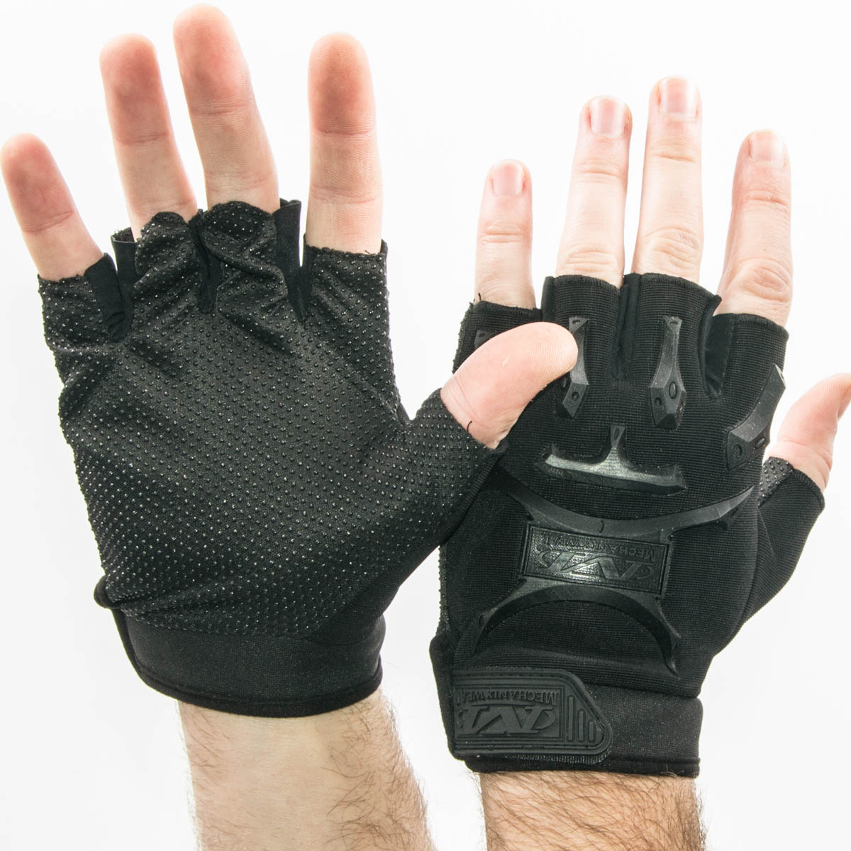 

Тактические перчатки митенки с открытми пальцами Mechanix Черный