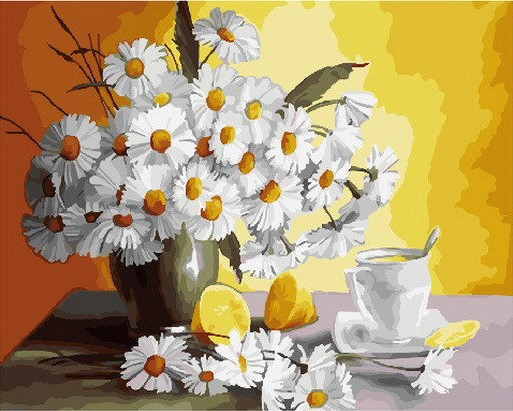 

Картина по номерам BrushMe (Брашми) "Ромашки и лимоны" 40х50см GX29442