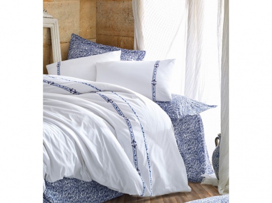 

Постельное белье Cotton Box Majestic DELMOR LACIVERT 200х220