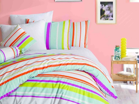 

Постельное белье Majoli Bahar teksil Line Green 200х220
