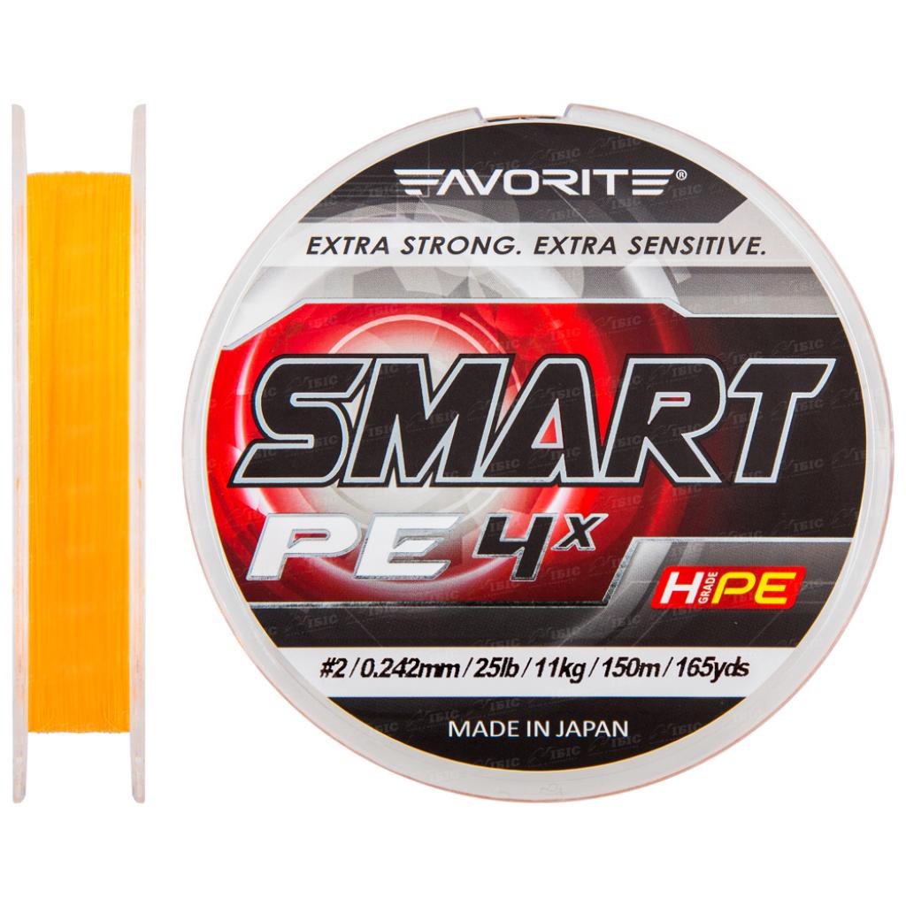

Шнур Favorite Smart PE 4x 150м оранжевый #2.0/0.242мм 11кг (1693.10.20)