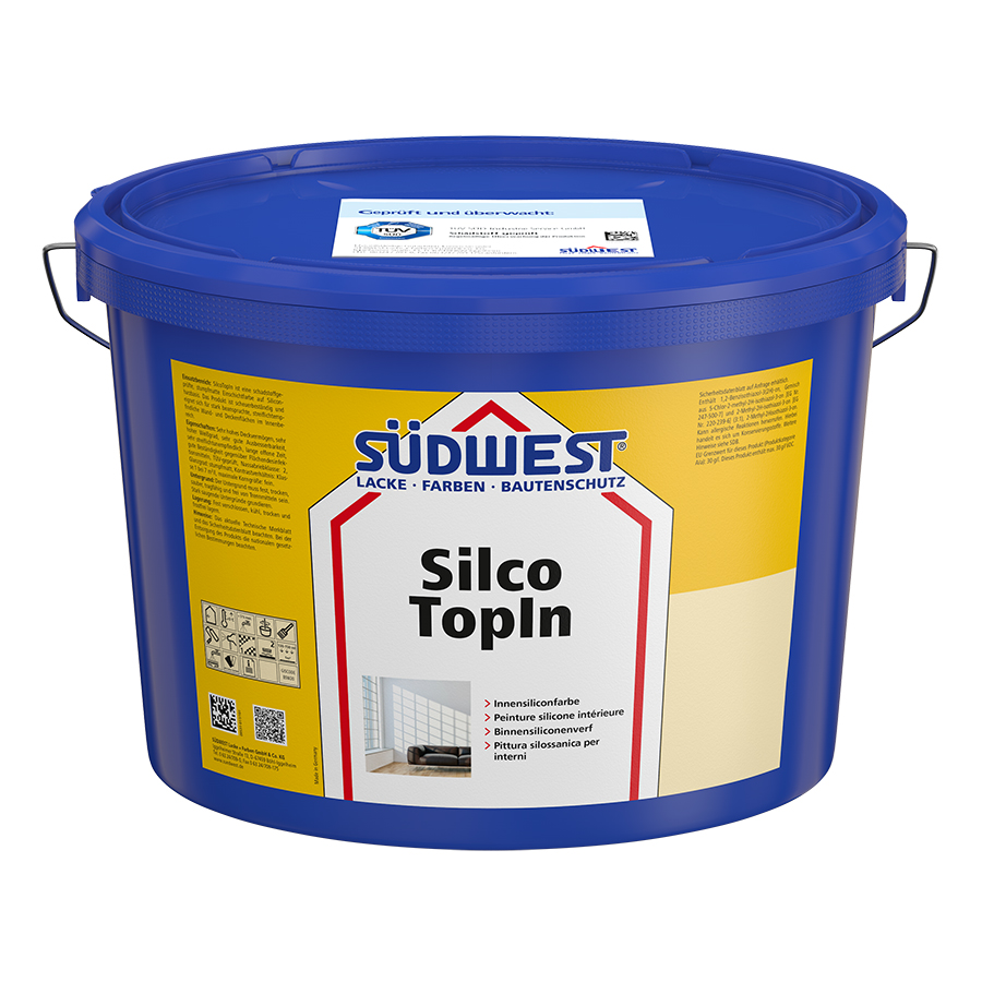 

Фарба силіконова одношарова SUDWEST SilcoTopIn інтер'єрна біла 5 л (30735-003)