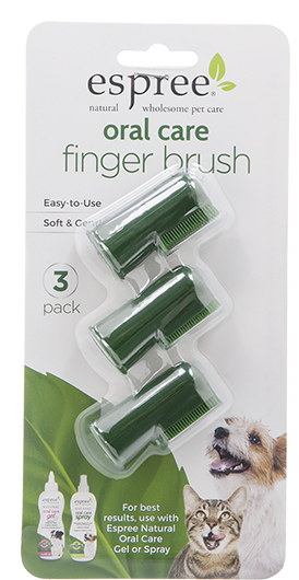 

Набор из 3 щеток Espree Oral Care Fingerbrush 3 pack для ухода за зубами и полостью рта кошек и собак