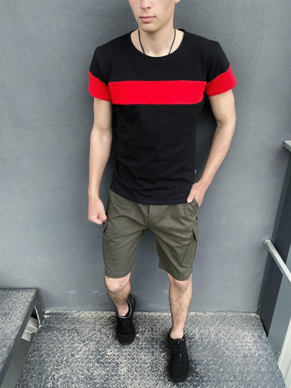 

Комплект Intruder Футболка "Color Stripe" черная - красная + Шорты Miami хаки размер ХХL