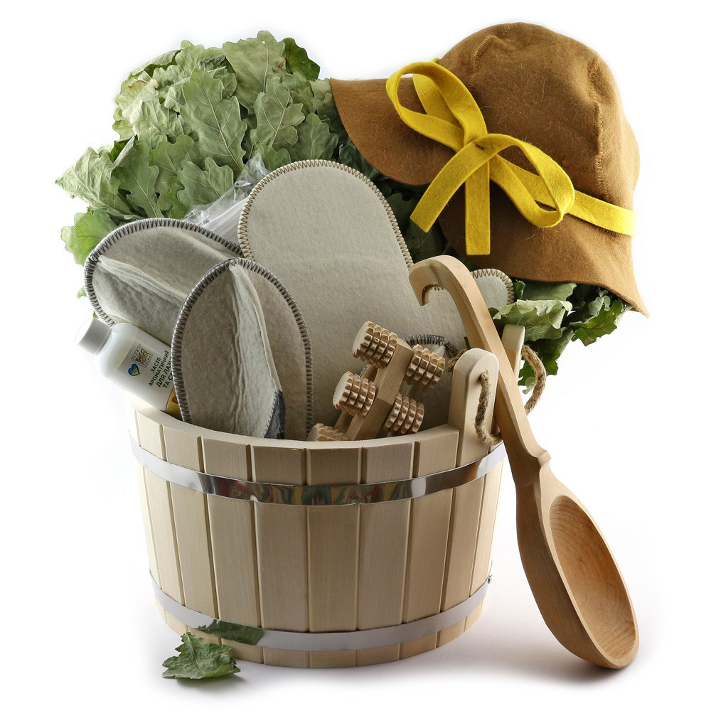 

Набор для бани в большой коробке Luxyart №2 Леди, 12 предметов (N-129)