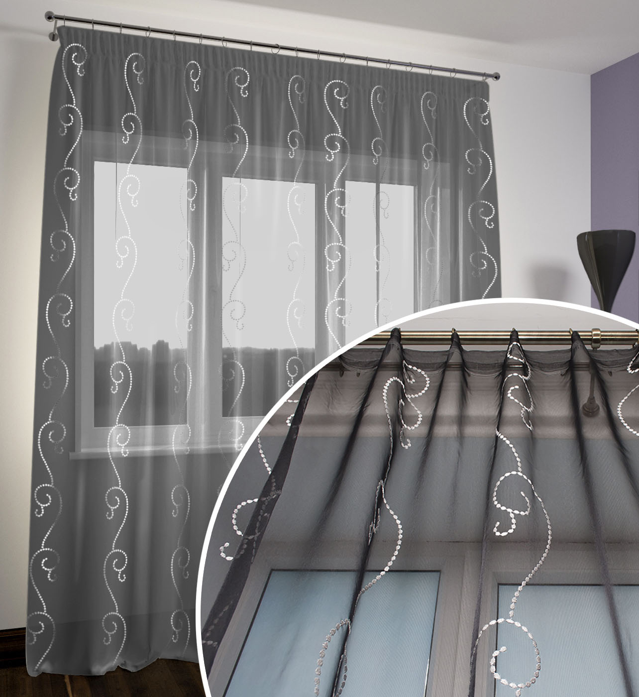 

Тюль Ярема Органза 63052 500x270 Черный с серебряным (Индивидуальное изменение высоты)