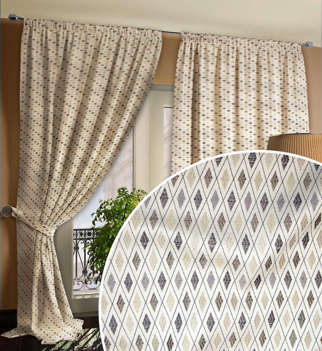 

Штора Ярема 62064 200х270 см 2 шт Молочная (Индивидуальное изменение высоты)