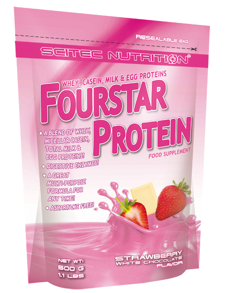 

Протеин Scitec Nutrition FourStar Protein 500 грамм клубника + белый шоколад (335225-1)