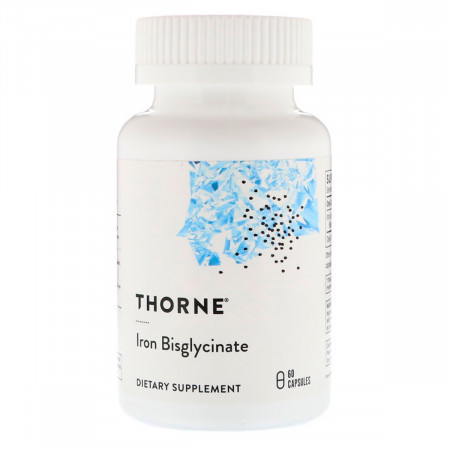 

Железо Биглицинат Thorne Research Iron Bisglycinate 25 мг (60 капсул) (334144)