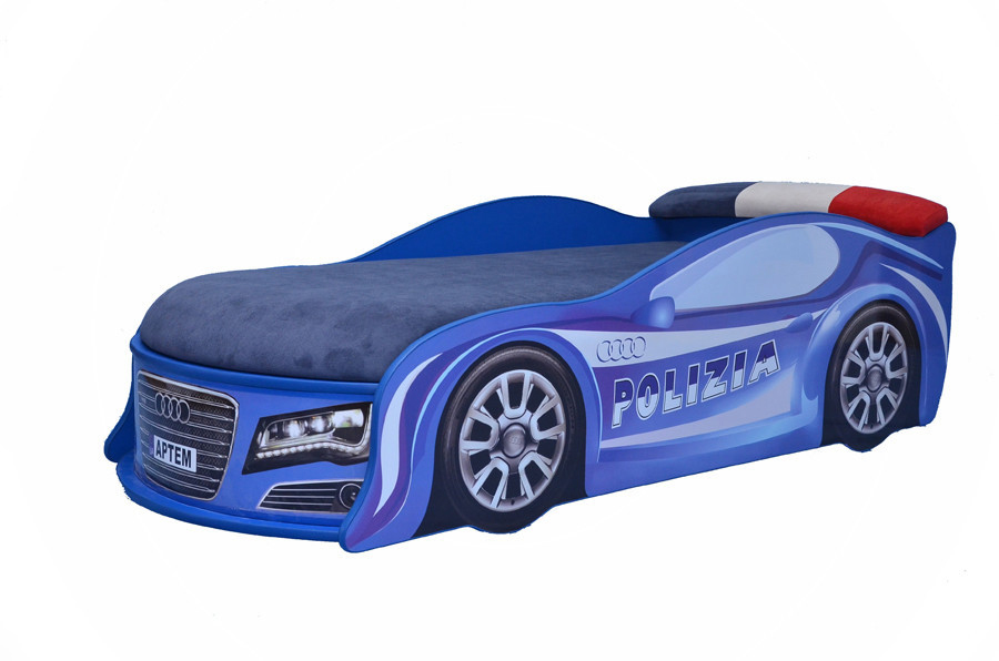 

Кроватка машина AUDI Полиция 180*80 с подъемным механизмом