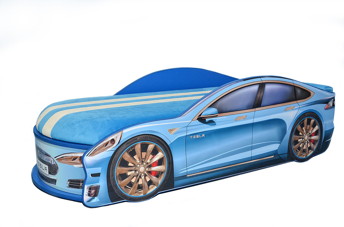 

Кроватка машина TESLA синяя 180*80 с подъемным механизмом