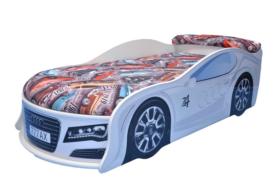 

Кроватка машина AUDI белая 180*80 с подъемным механизмом