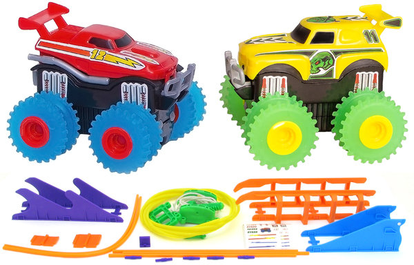 

Машинки на батарейках Trix Trux набор 2 машинки с трассой (красный+желтый) (JLT-AS332RY)