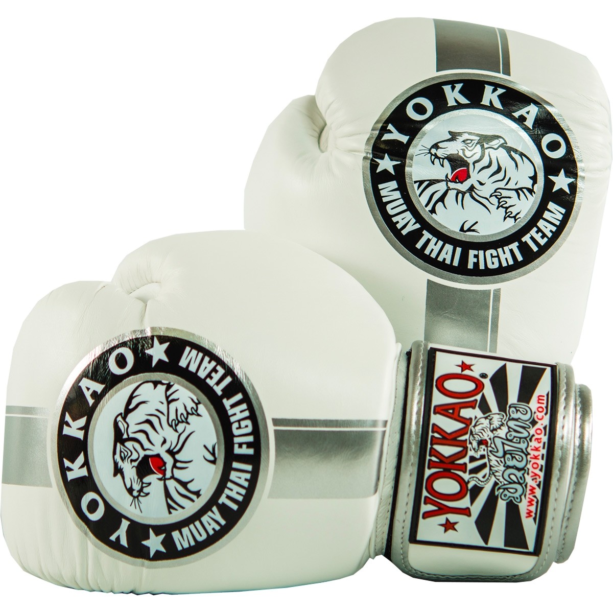 

Перчатки YOKKAO FIGHT TEAM WHITE/SILVER Boxing Gloves 10 ун Белый