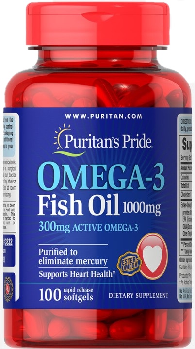 

Витамины Puritan's Pride Omega-3 Fish Oil 100 капсул (4384301381)