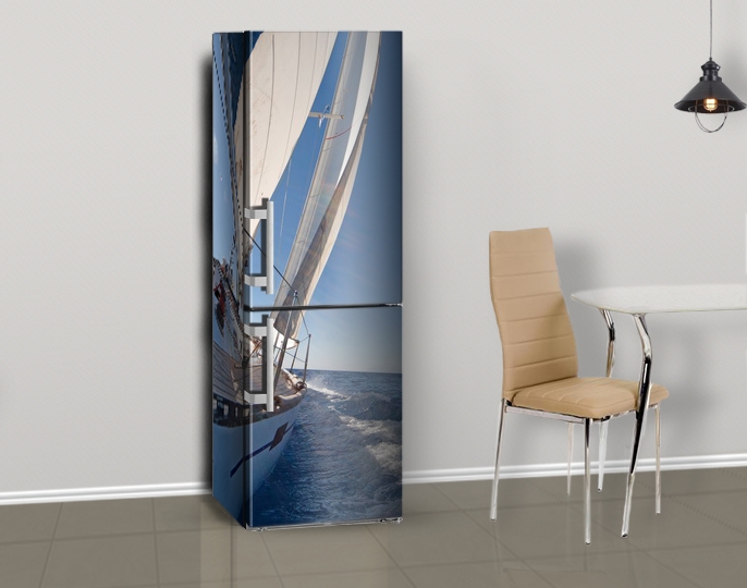 

Самоклейка для холодильника магнитная, Корабли 200x60см. Лицевая часть (с защитной ламинацией)