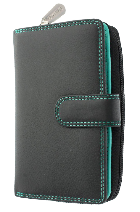 

Кошелёк Visconti CD22 BLK/AQUA кожаный Черный