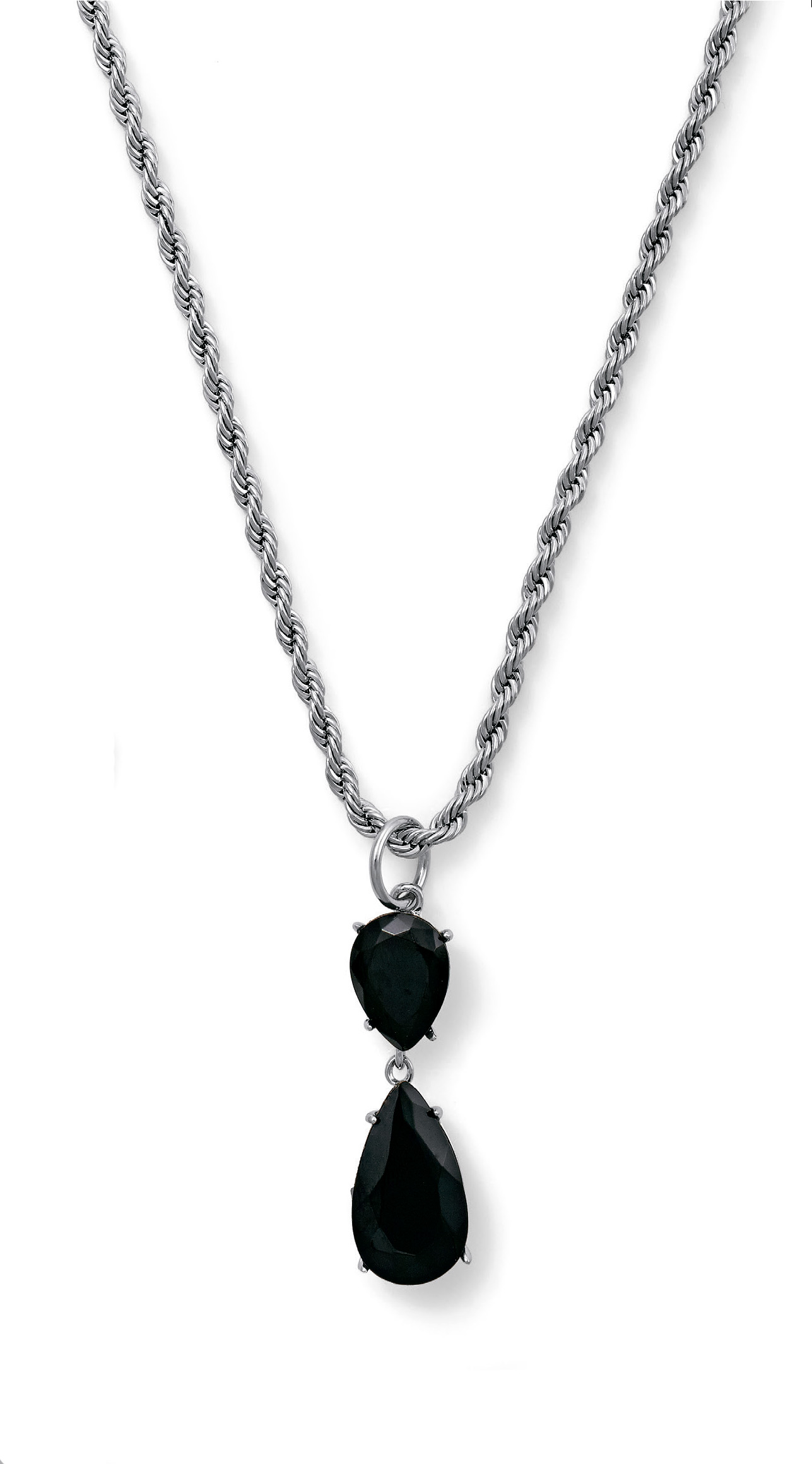 

Кулон родированный с черным хрусталем Honey Fashion Accessories 76009+30235