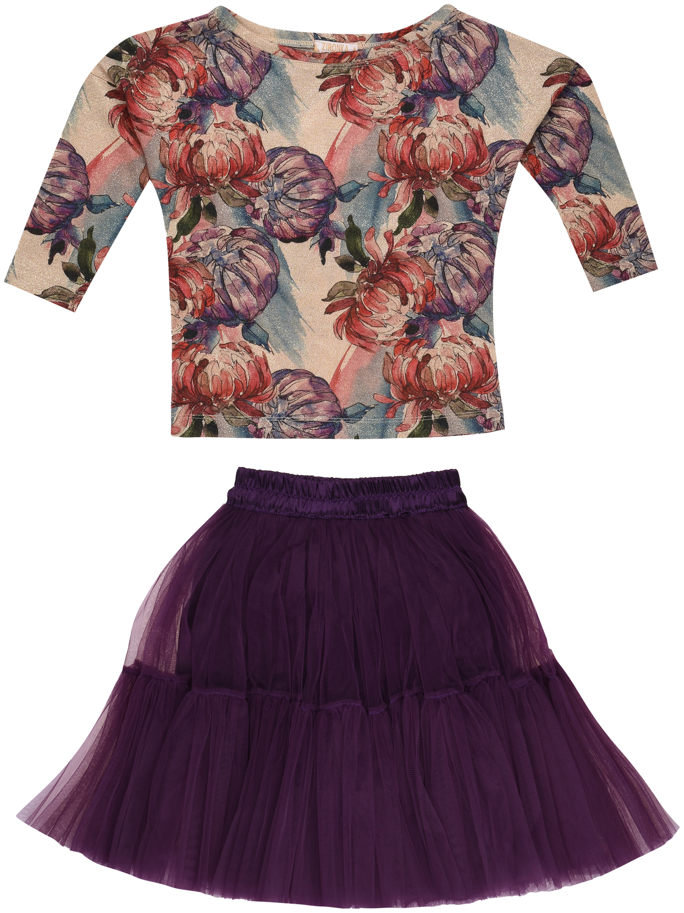 

Костюм (блузка + юбка) Zironka Glam 64-9002-1 140 см Фиолетовый