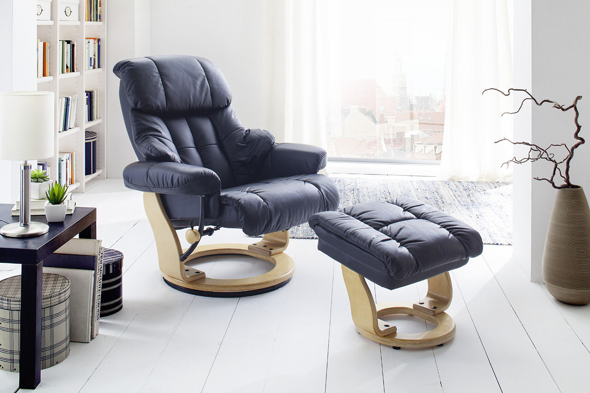 

Кресло Frost Relax Calgar Chair Black NWood с оттоманкой для ног
