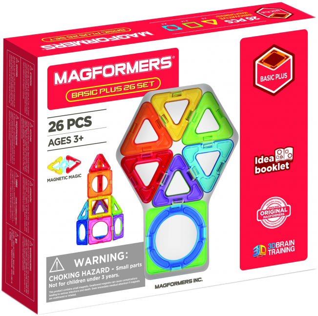 

Конструктор магнитный Magformers Базовый Плюс 26 деталей (715014) (8809465534578)